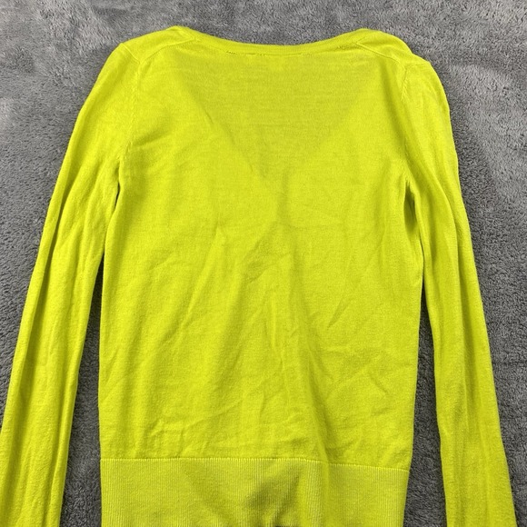 LOFT V-Neck Cardigan Sweater Womens XSP Petite Neon Yellow - Picture 11 of 13